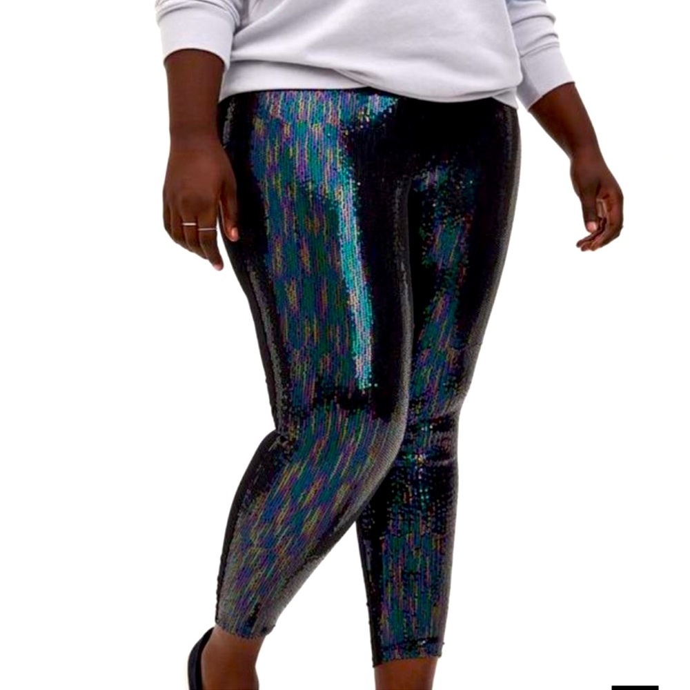 Torrid rainbow sequin front pants 1x 14/16